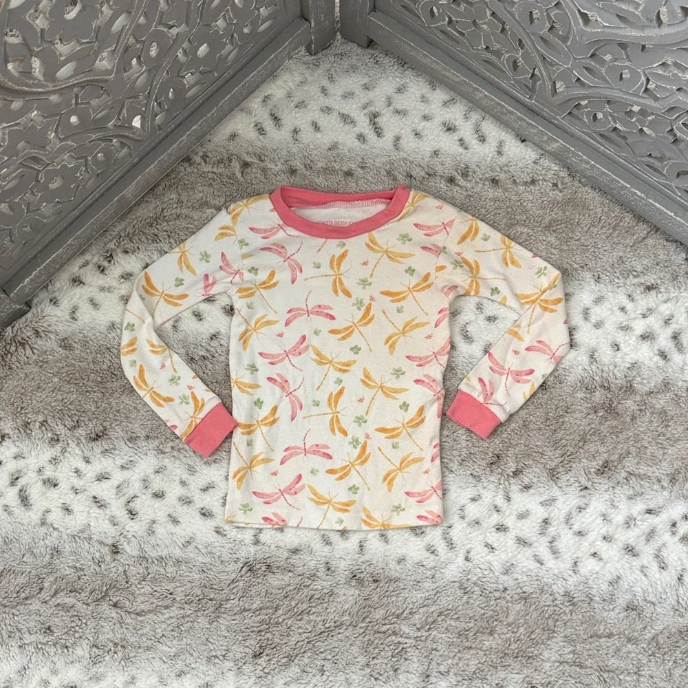 Burt’s Bees Kids long sleeve shirt girls 2T pastel dragonfly four leaf clover